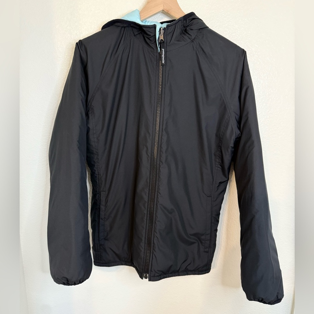 Patagonia Reversible Puffer Jacket Light Blue/Black Medium - Picture 2 of 8